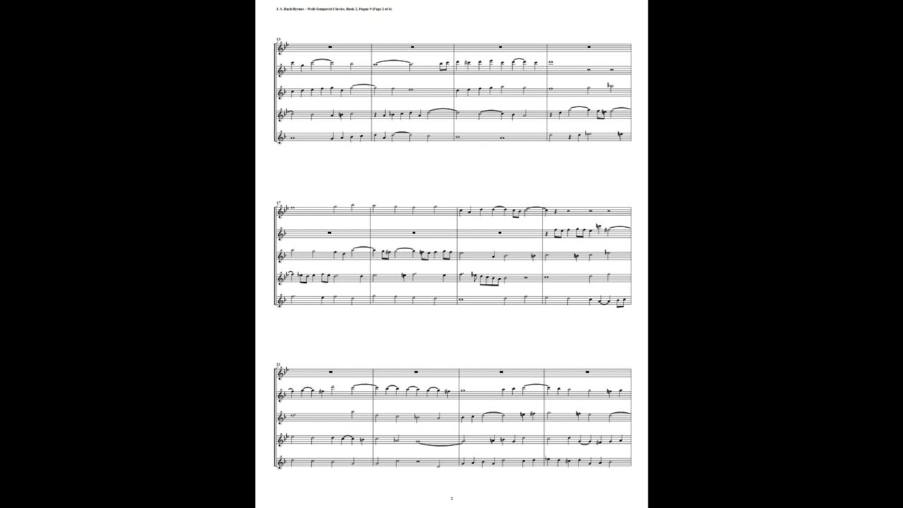 J.S. Bach - Well-Tempered Clavier: Part 2 - Fugue 09 (Saxophone Quintet)
