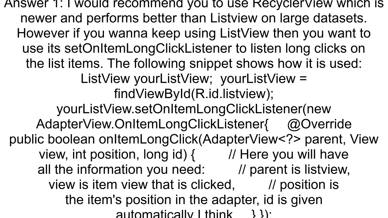 java android listview setOnLongClickListener