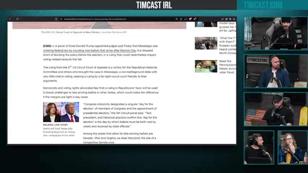 Timcast IRL-Judge Rules Mail In Votes CANNOT Be Accepted After Election Day, Woke Media PISSED