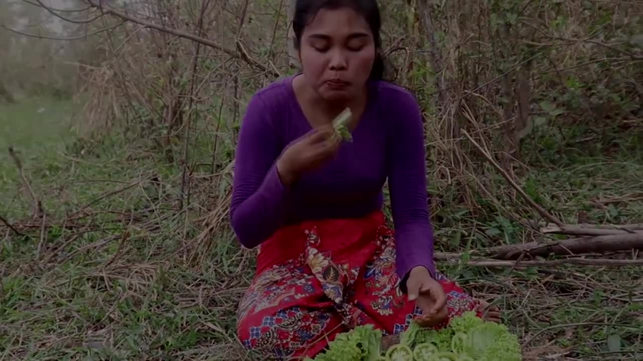 Survival in forest -Cooked Fish Taste for Lunch - Fish soup spicy delicious