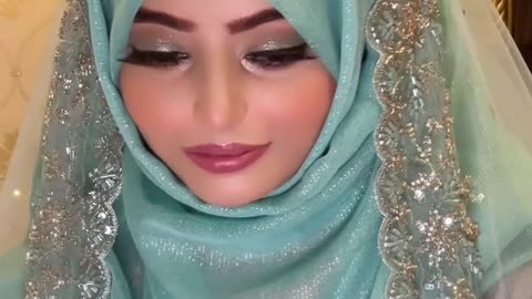 Sky blue makeup