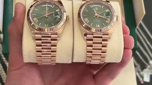 Rolex dd rose gold green dial