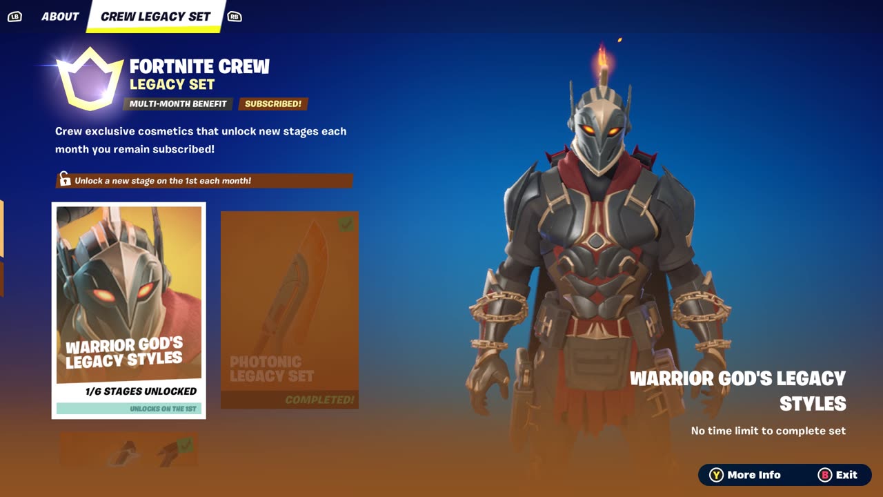 Fortnite | April Crew Pack | Purchase | view and preview styles | Ares | Unlock | Chapter 5 Season 2