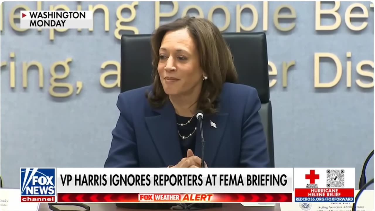 Kamala dodges questions at FEMA briefing