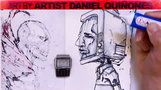 Time-Lapse / News Lies #2 / Art without lifting pen. Art by: - Artist Daniel Quinones