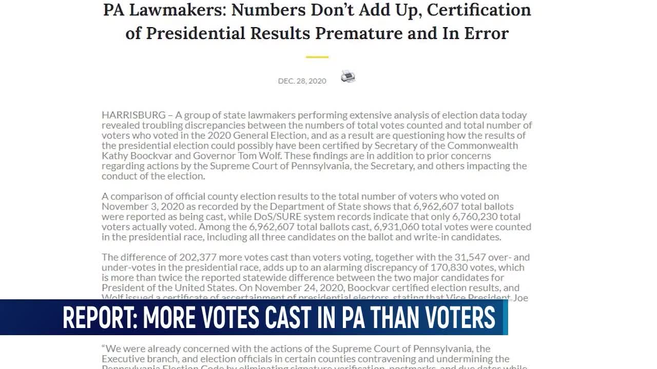 Report: Election Totals Don't Add Up, 200,000 More Votes Cast Than Voters Voting