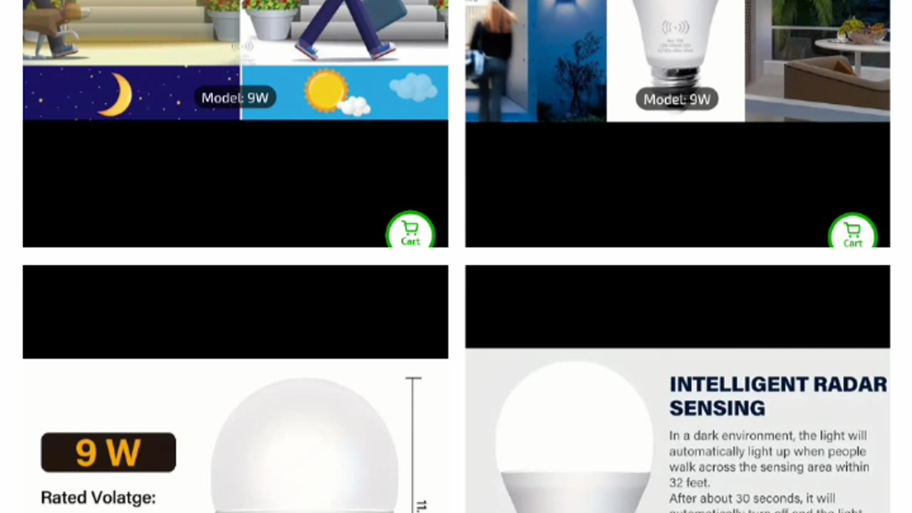 Today (temu app)best buy Energetic Motion Sensor Light Bulb,9W