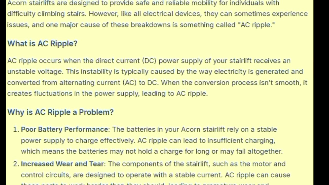 AC Ripple : ce que tout propriétaire de monte-escalier devrait savoir