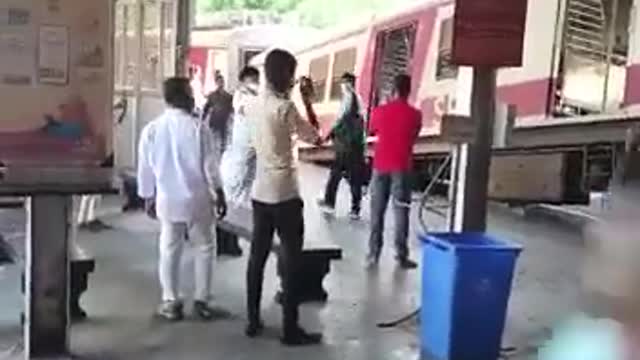 Chennai train Accident A local Train 🚆 probably derailed and climbed over the platform. No casualty