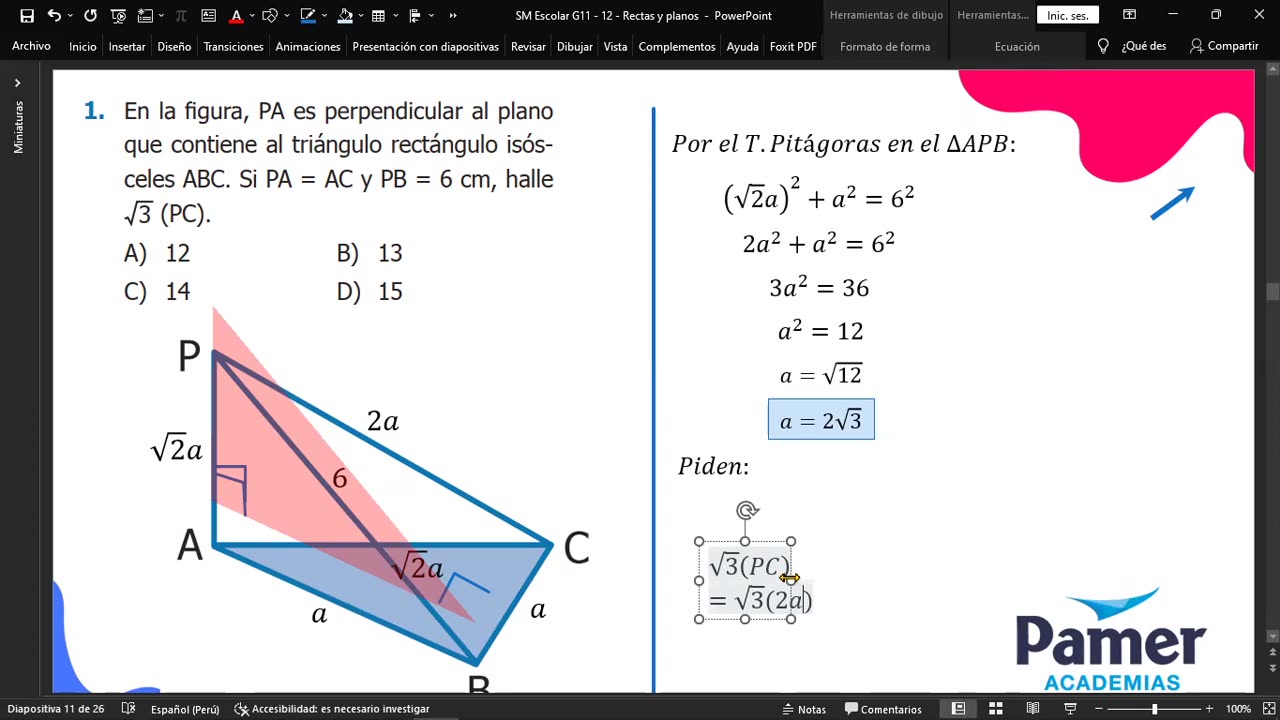PAMER SEMESTRAL ESCOLAR 2022 | Semana 12 | Geometría