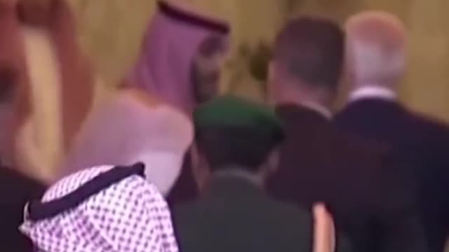 President Biden greets Mohammad bin Salman