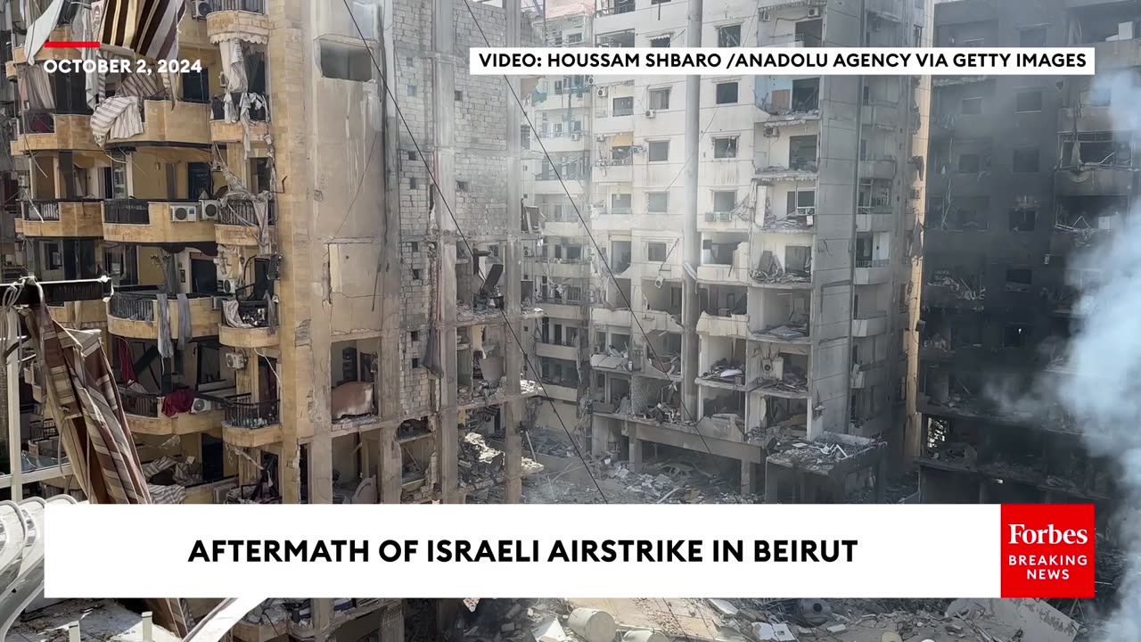 Israeli Airstrike In Beirut Causes Massive Damage