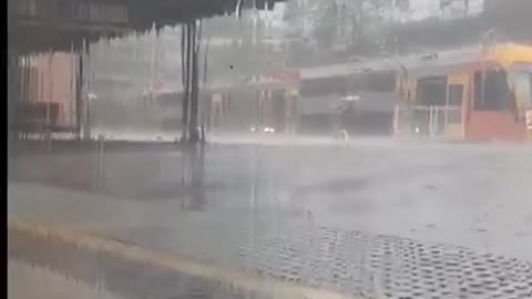 Train in the rain