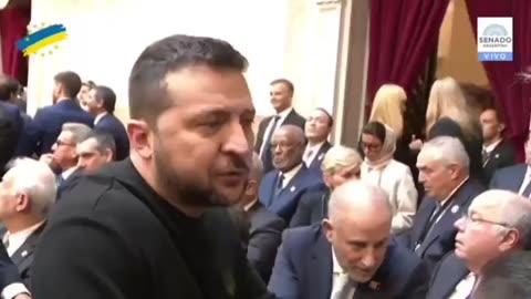 Ukrainian President Zelenskyy appeared visibly uncomfortable