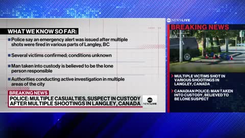 "Multiple casualties' following shooting in Langley, Canada "