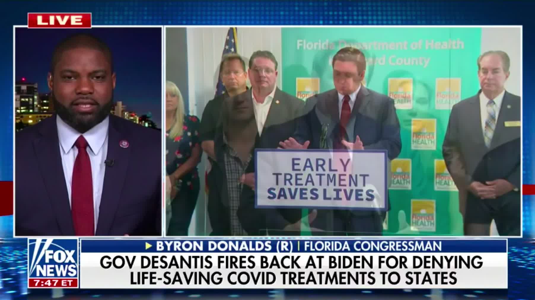 Rep. Byron Donalds slams Biden for controlling the supply of monoclonal antibody treatments