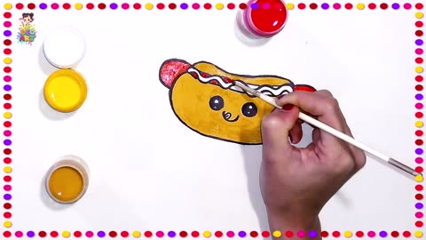 Hot Dog Painting for Kids-Easy Art Tutorial! 🌭