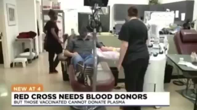 Vaccinated people cannot donate blood