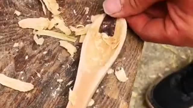 bamboocraft , making bamboo spoon