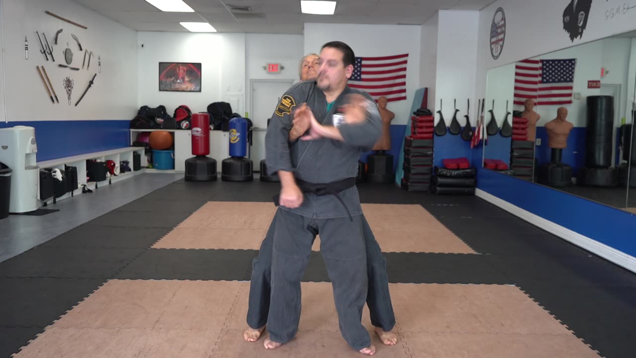 An example of the American Kenpo technique Repeated Devastation