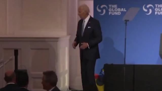 Joe Biden "got a little bit confused" when leaving the stage at the Global Fund's conference