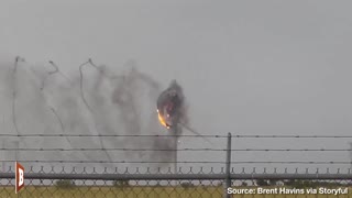 Green Energy Nightmare: Texas Wind Turbine Goes Up In Flames after Lightning Strike