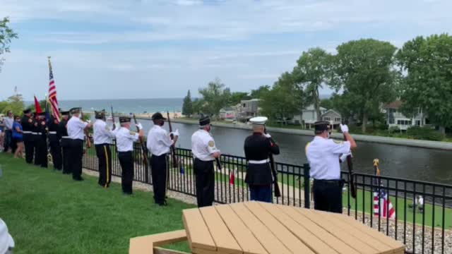 21 gun salute + Missing Man Formation