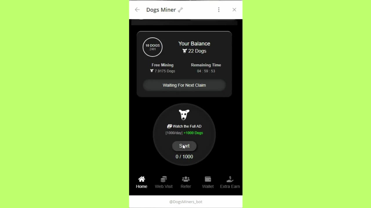 dogs miner mining mini app telegram earn free dogs