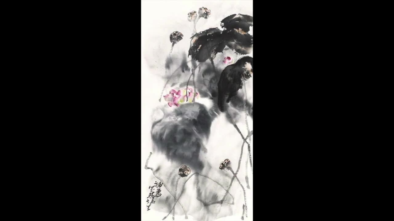 玉花寿之王大师荷花水墨画欣赏