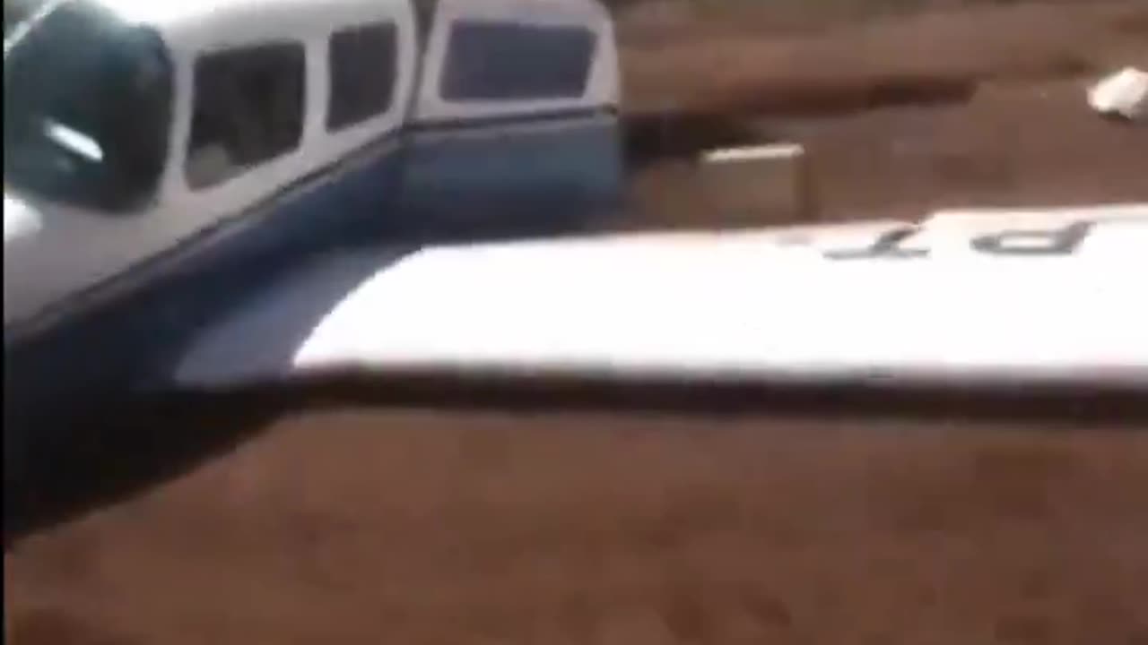 Brazilian Federal Police Crashing a Drug Smugglers Plane to Stop it Taking Off