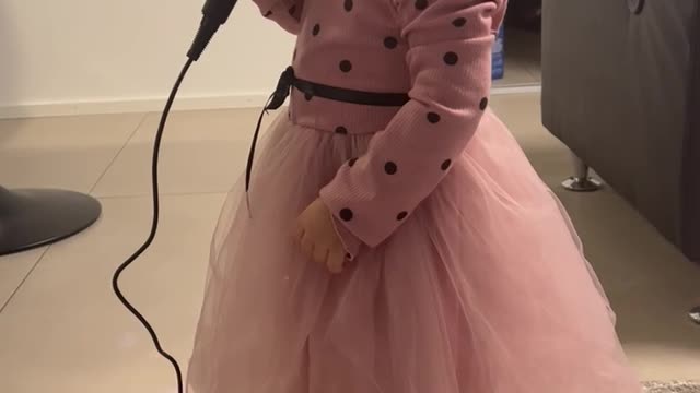 little cute girl has talent she wants to be a singer