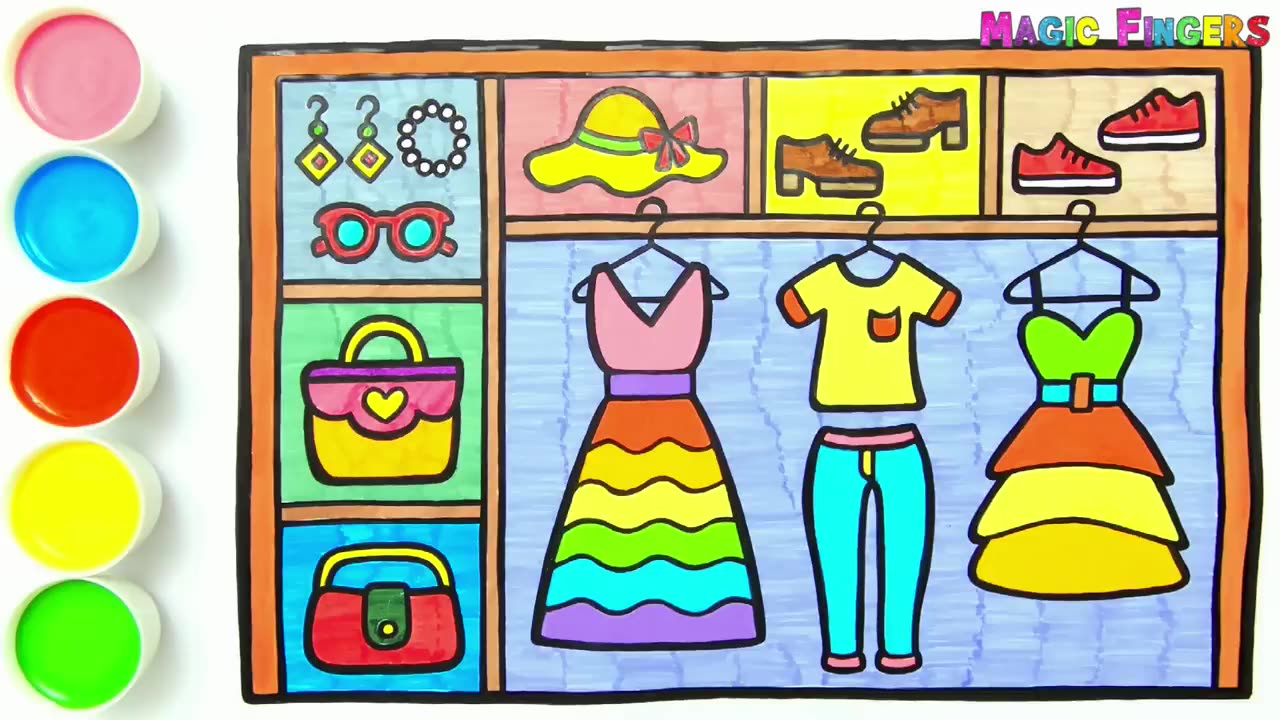 Bedroom Wardrobe Drawing, Painting, Coloring for Kids, Toddlers | Learn Easy Drawing