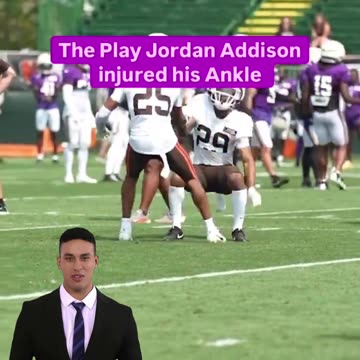 Vikings receiver Jordan Addison carted off field at joint practice with Browns #vikings #nflshorts