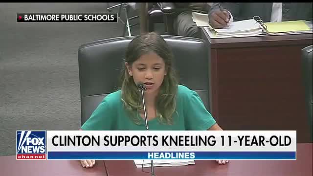 Hillary Clinton praises girl who knelt during Pledge of Allegiance