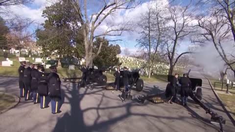 21-gun salute held at Arlington National Cemetery ahead of President Biden and VP Harris' visit