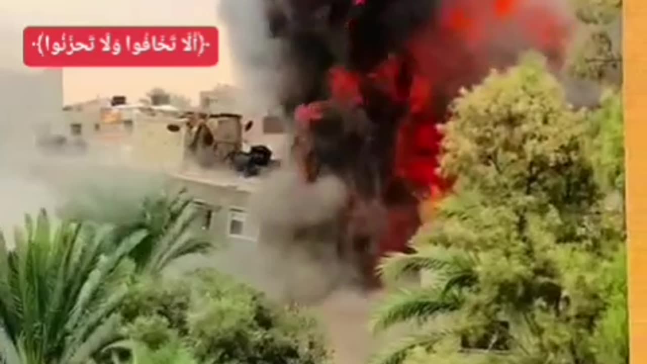 The moment a house was targeted in the city of Deir al-Balah