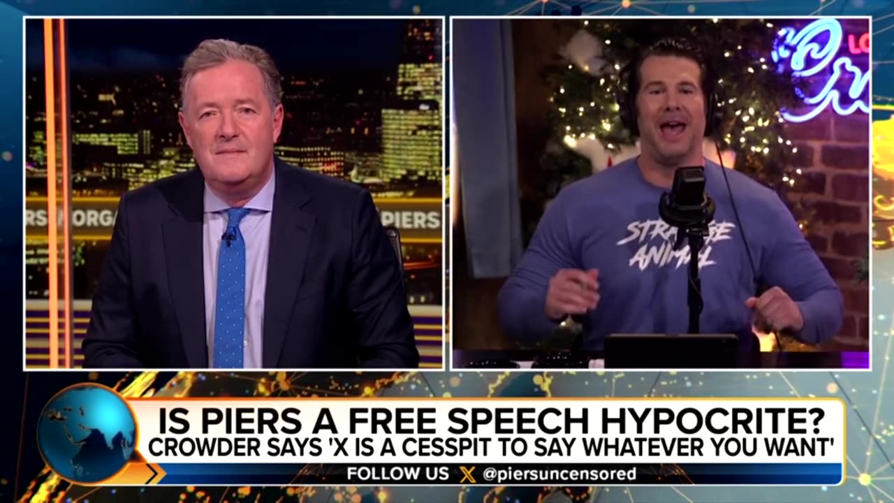 Piers Morgan vs Steven Crowder on Free Speech and Alex Jones