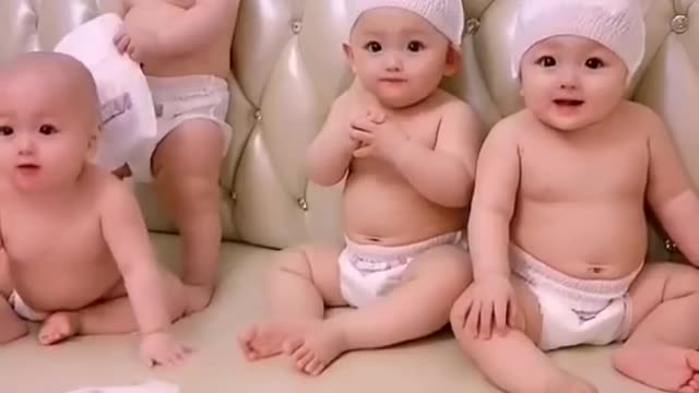 Cute six twin babies