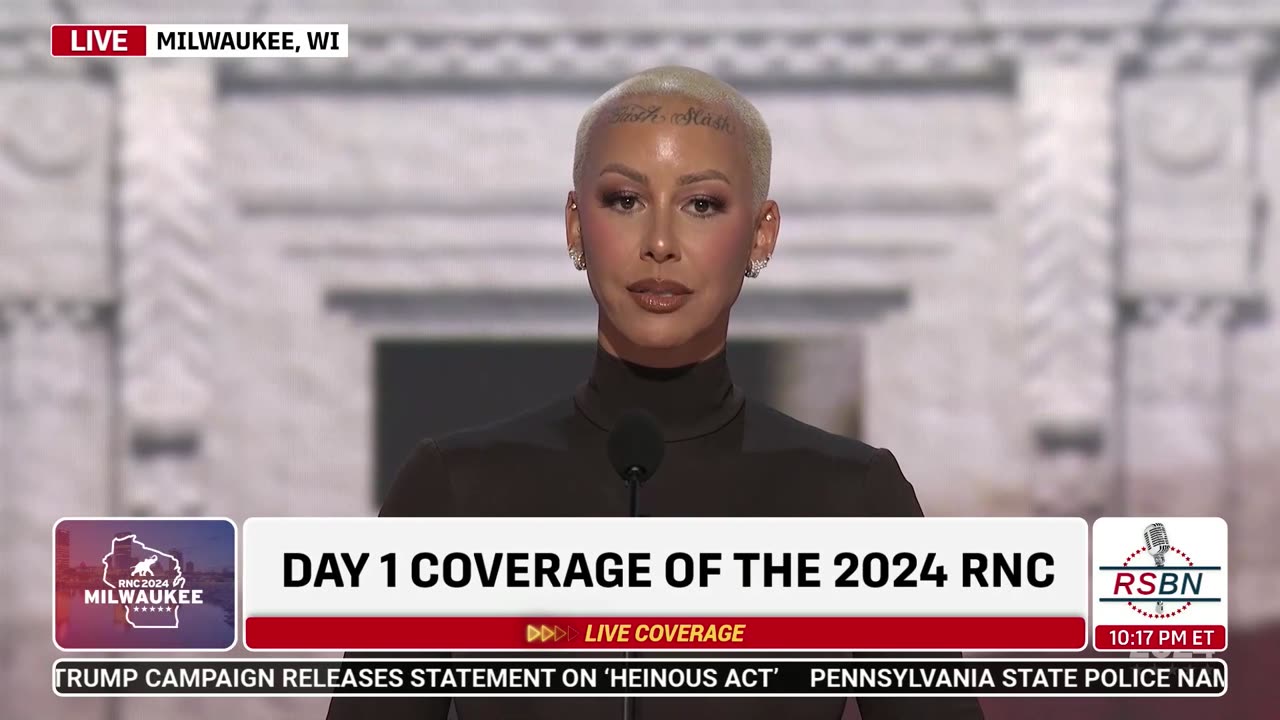 WATCH: Amber Rose Speaks at 2024 RNC in Milwaukee, WI - 7/15/2024