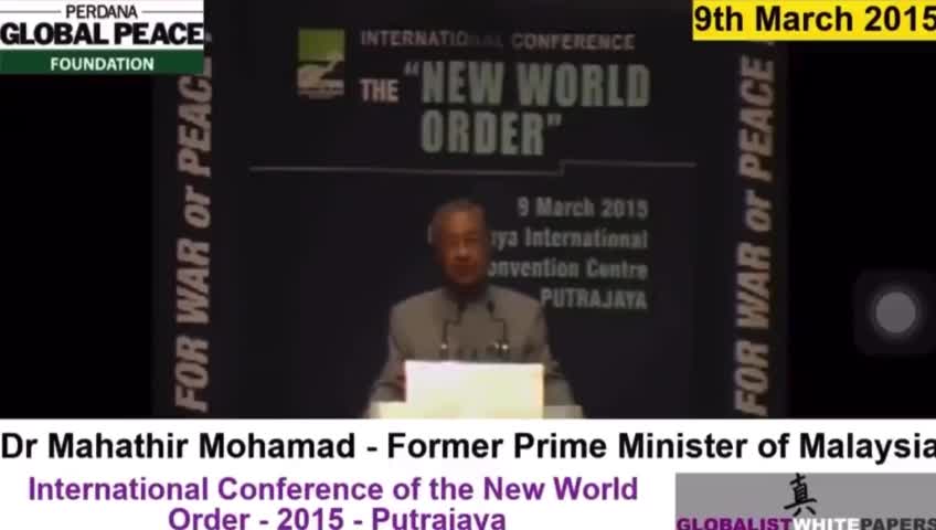 Malaysian PM Shares on One world Govt.back in 2015