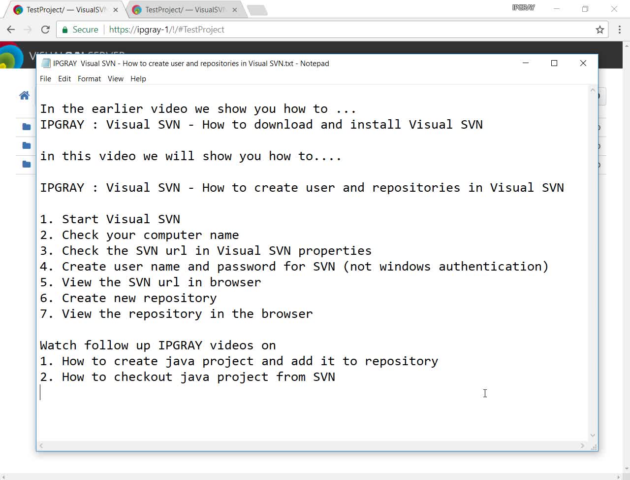 IPGraySpace: Visual SVN - How to create user and repositories in Visual SVN