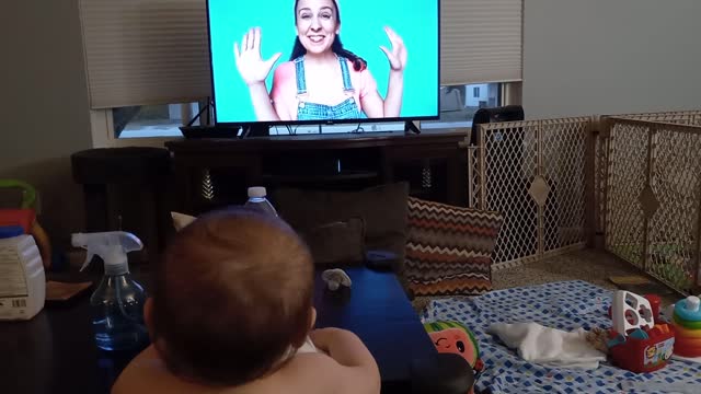 Baby watching Ms rachel