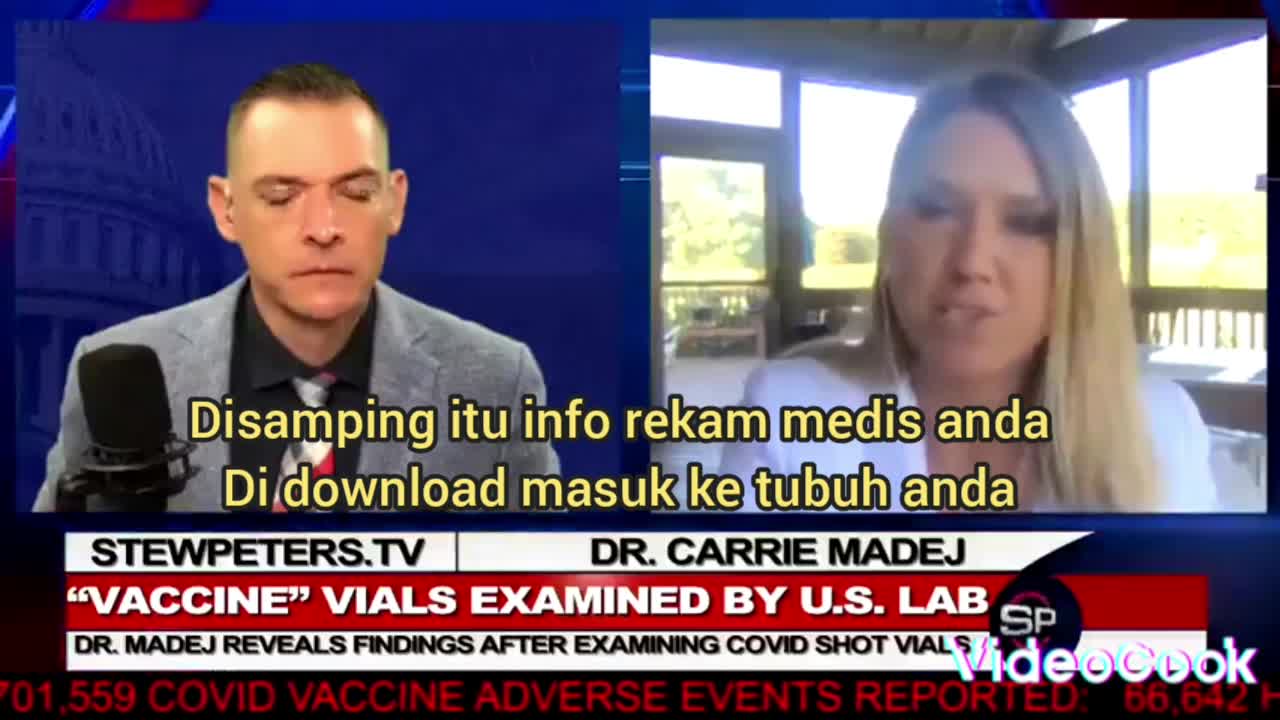 Dr Carrie Madej pada Stew Peter Show. Isi dalam botol vaksin