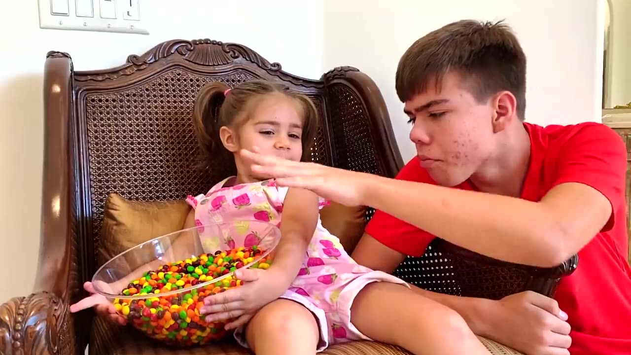 Nastya, Artem and Mia - Eating Huge of Candy and Chocolate