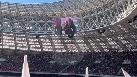 Moscow’s Luzhniki stadium is packed out for a pro-war rally