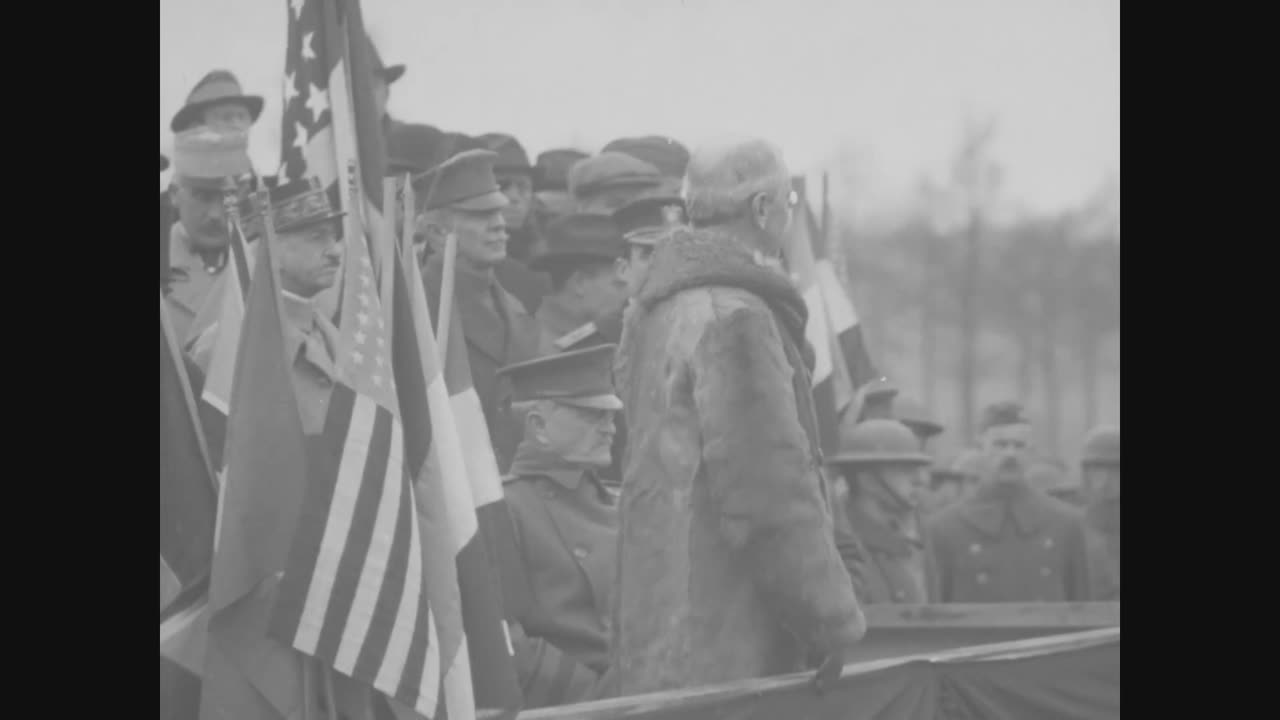 Review of A.E.F. Units at Humes, France, by President Woodrow Wilson, December 25, 1918