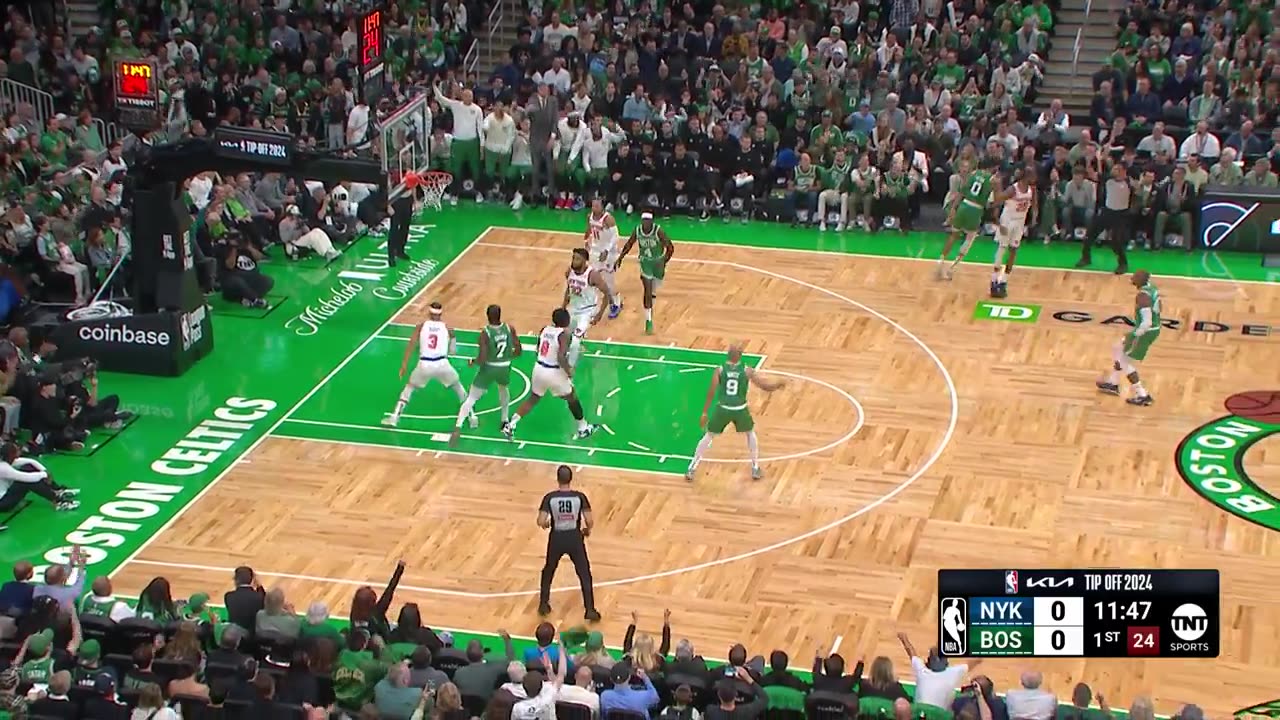 NBA - Jayson Tatum drills the 3 on the first possession to get the 2024-25 NBA season UNDERWAY ‼️