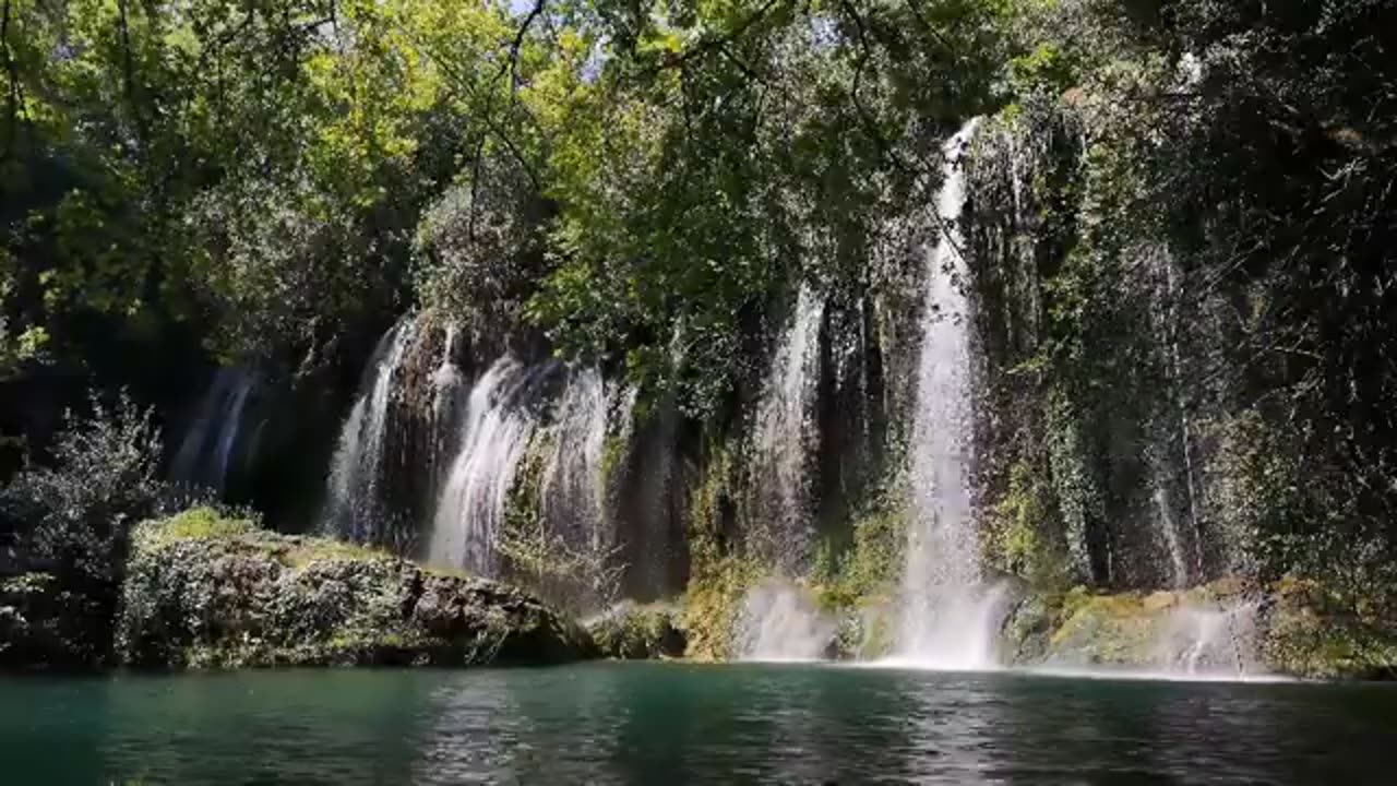 Beautiful Relaxing Waterfall Music for Deep Meditation with Wonderful Waterfall Natural Scenery