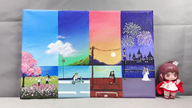Learn to paint together acrylic painting