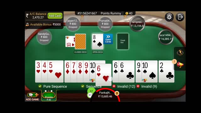 Rummy Circle gameplay win 10K Rs in 30 Min